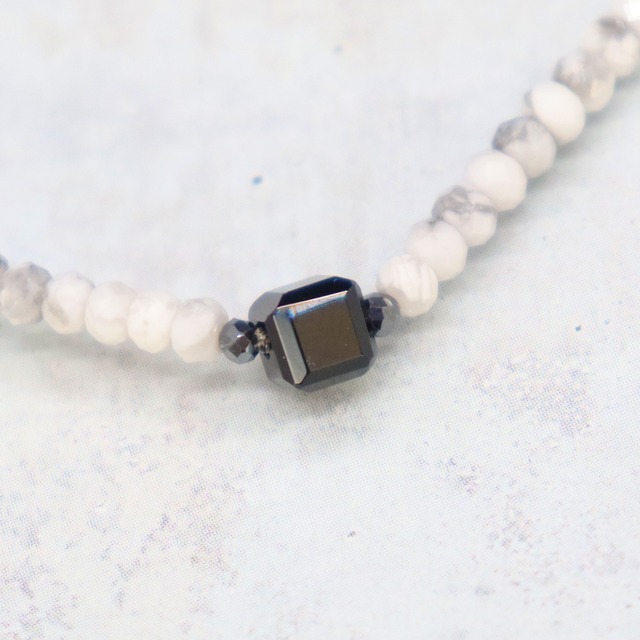 【Deep Sea Party】ブラックアクアマリン×アクアマリン×マグネサイト ブレスレット