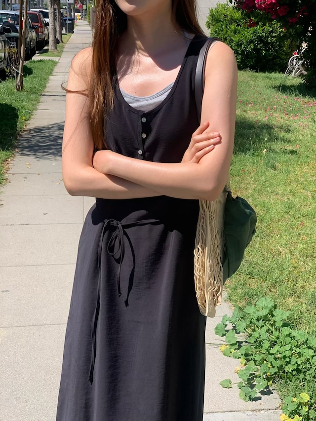 (予約) verveine / Sein henley neck long dress 2color