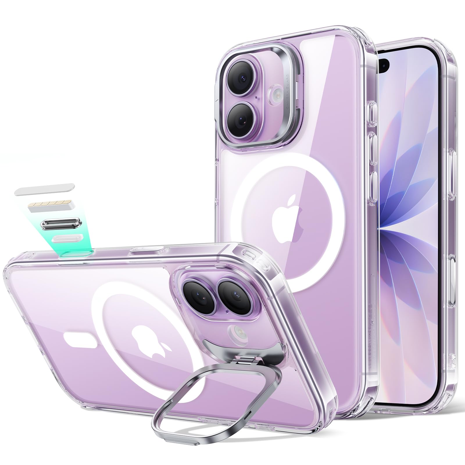 ESR iPhone 17 ケース Flexスタンド 4倍米軍MIL規格 Classic Hybrid クリア