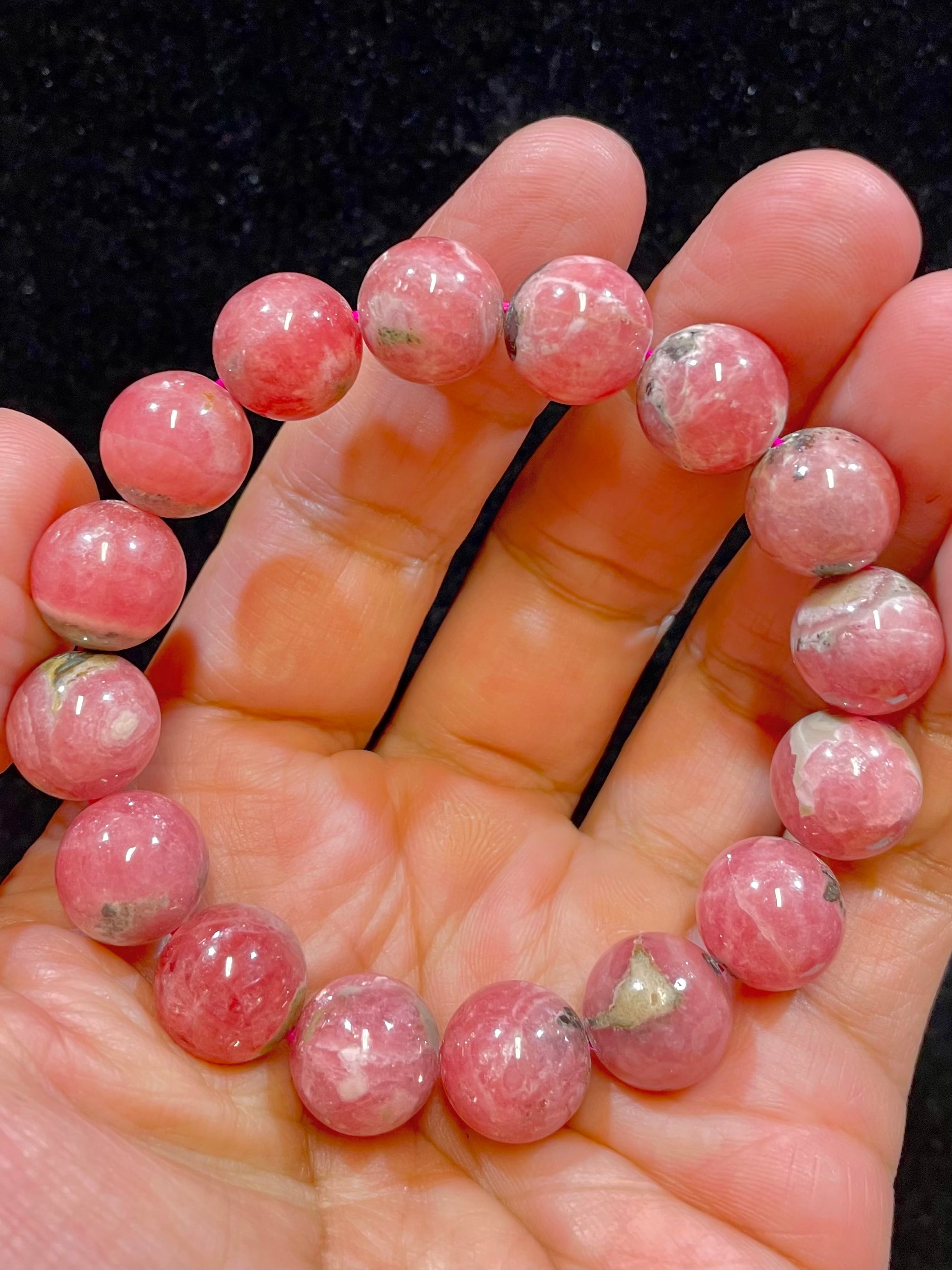 12) 愛の泉「インカローズ」ブレスレット13mm(ペルー産)