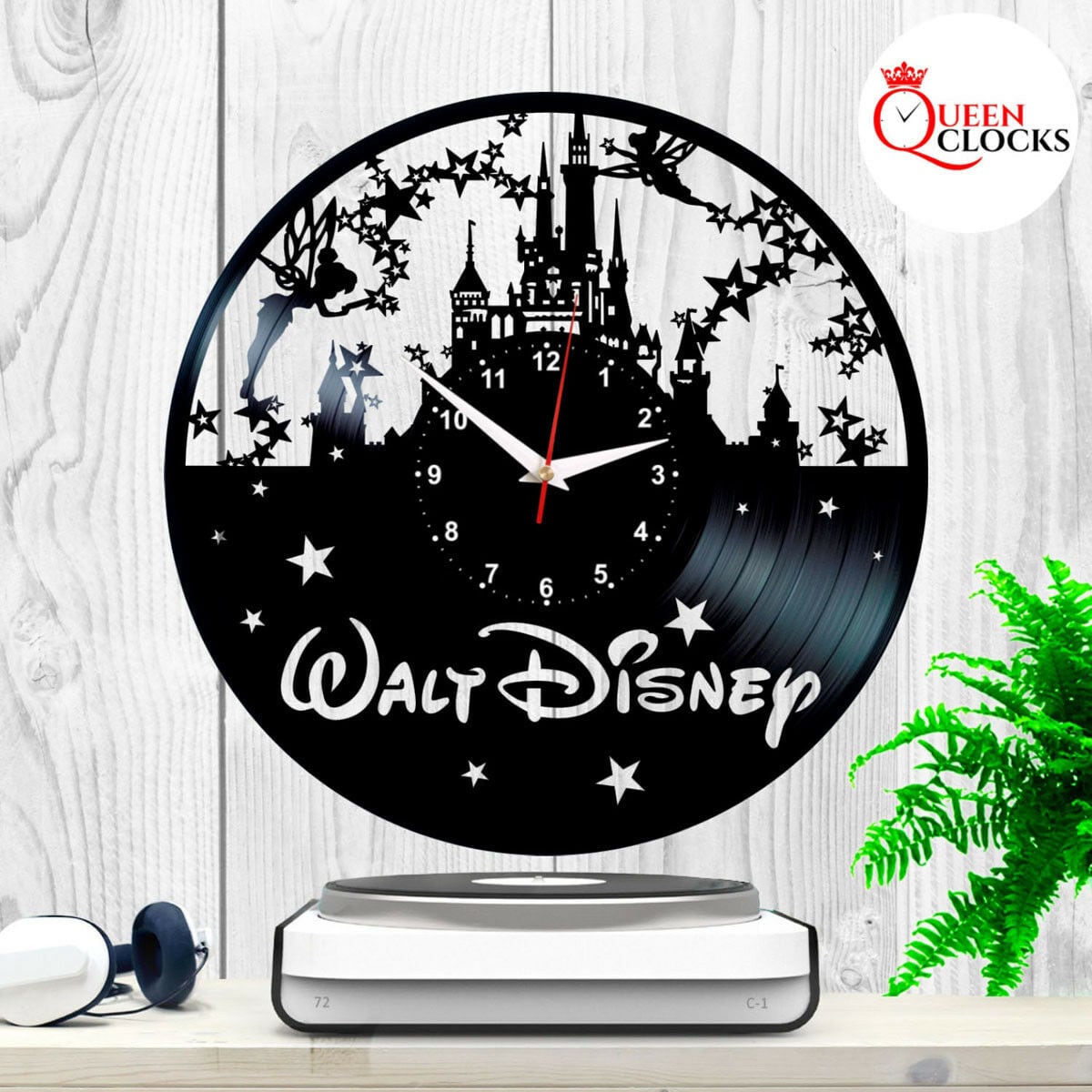 30cm レコード盤 壁掛け時計 ウォルト・ディズニー Walt Disney