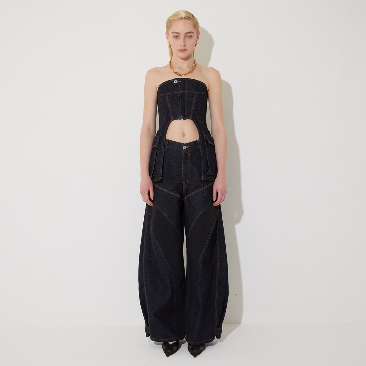 Inflated denim pants | FRANGANT