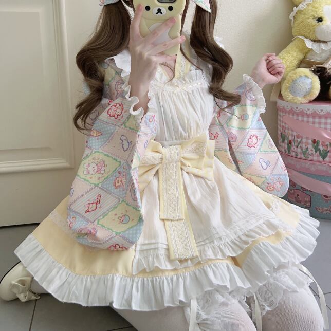 和ロリ♡全6カラー 和風ロリィタメイドセットアップ set25 