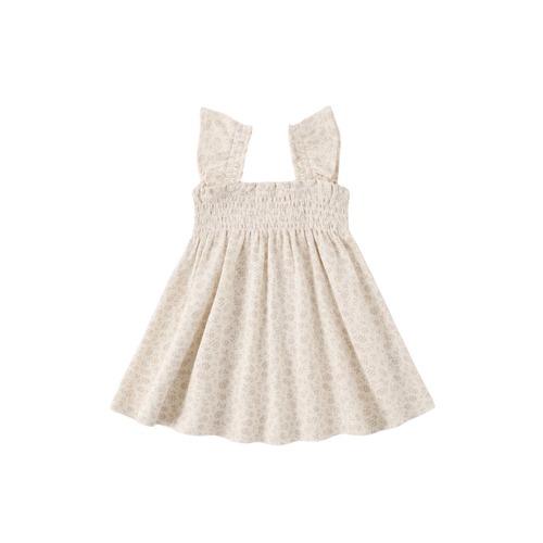 Quincy Mae(クインシーメイ)/ 26ss SMOCKED JERSEY DRESS / DITSY / 12-18M・18-24M・2-3Y