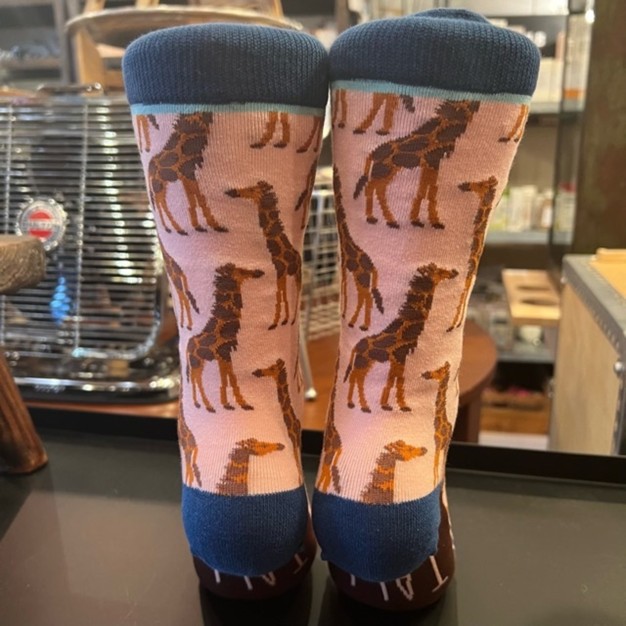 TOPANGA SOCKS Lady's　Pink Giraffe　レディースソックスピンクキリン　キリン　ソックス　靴下　ギフト　プレゼント