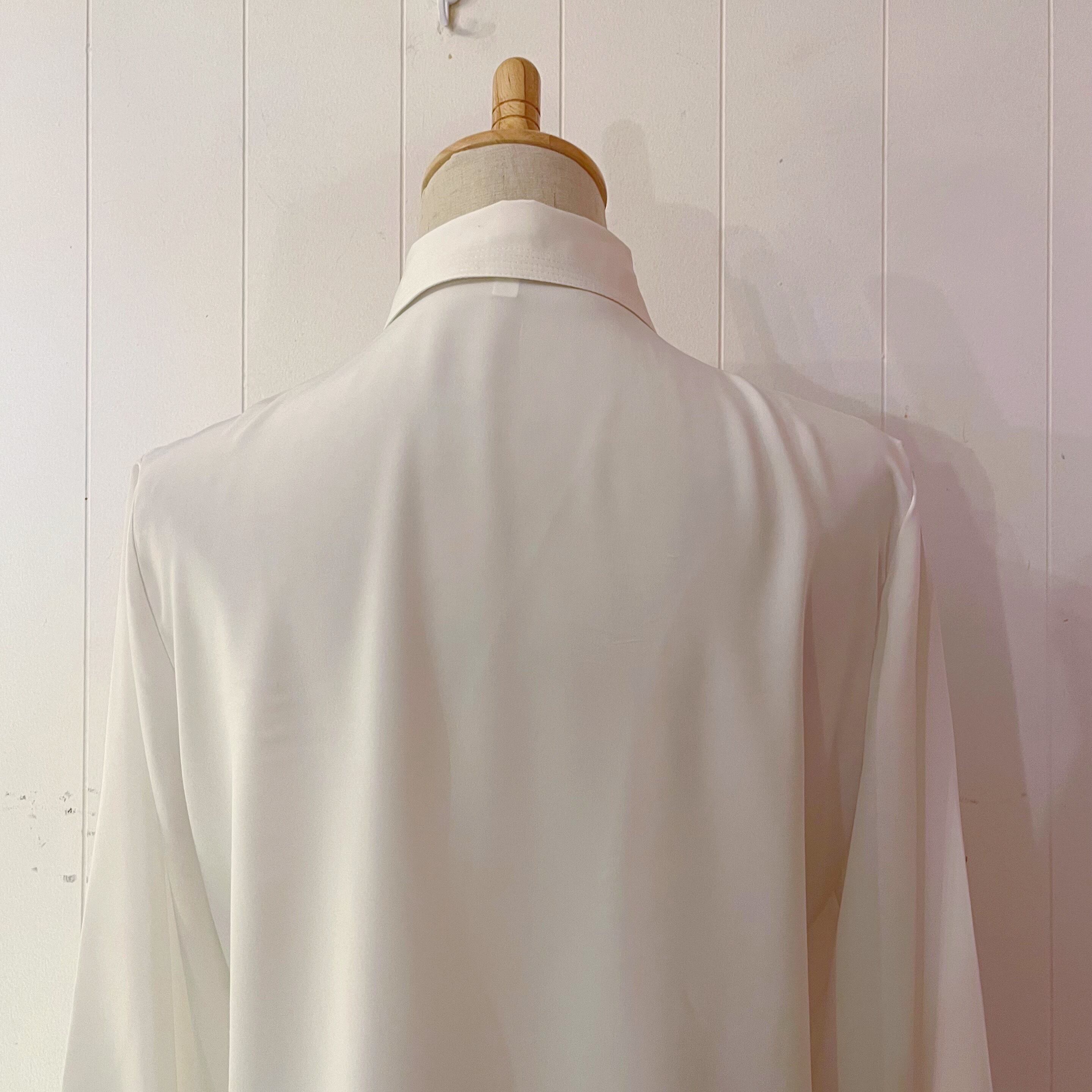 shoulder tuck white blouse