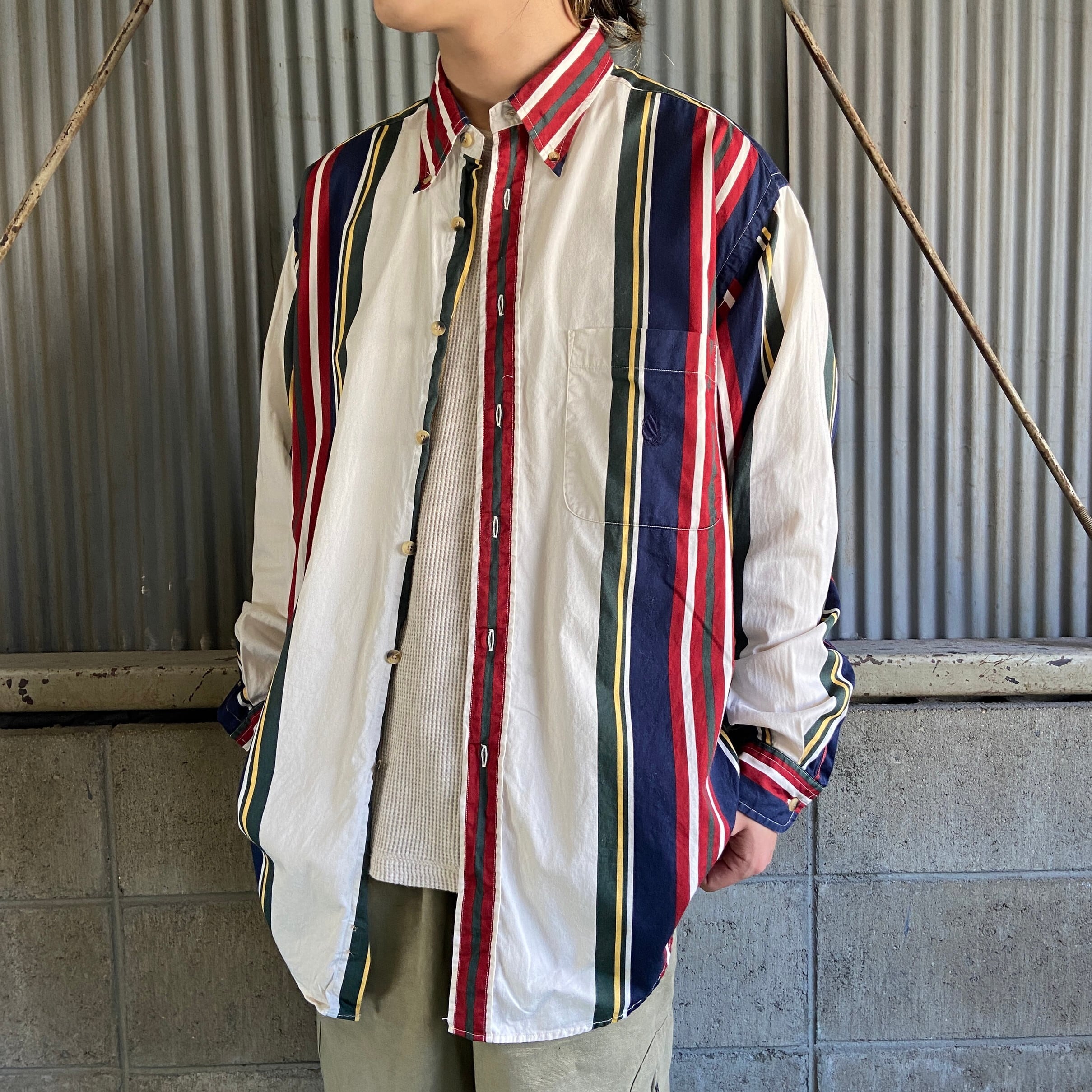 90年代 NAUTICA ノーティカ ワンポイントロゴ 刺繍 長袖 マルチ 