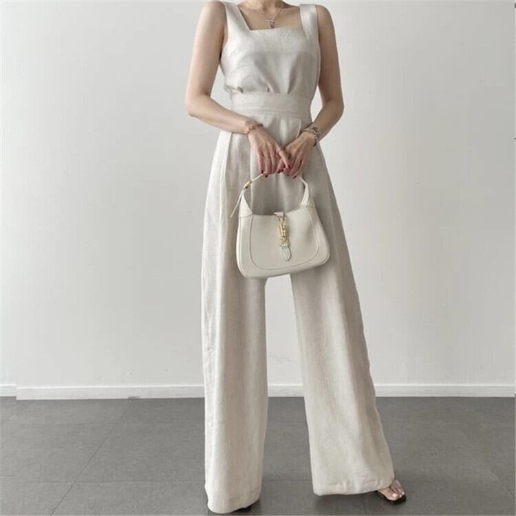 全4色 セットアップ オールインワン サロペット ベアトップ  カジュアル