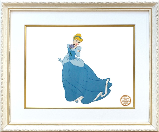 ディズニー・セル画「シンデレラ」額縁2種選択可 展示用フック付 インテリア アート Disney セル画 絵画