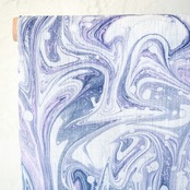 「露草色と宵桜」アクセントマーブル〜近江ちぢみ