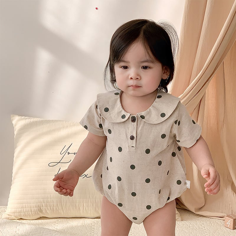 ベビー服♥】ロンパース 70㎝ 赤ちゃん ベビー 韓国 ドット柄 撮影 不条理