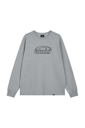 [EMIS] LONG SLEEVE CHAIN STITCH T-SHIRT-MELANGE GRAY 正規品 韓国ブランド 韓国通販 韓国代行 韓国ファッション イミス 取扱店 日本 店舗