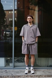 SEERSUCKER WIDE SHORTS / RGP-17