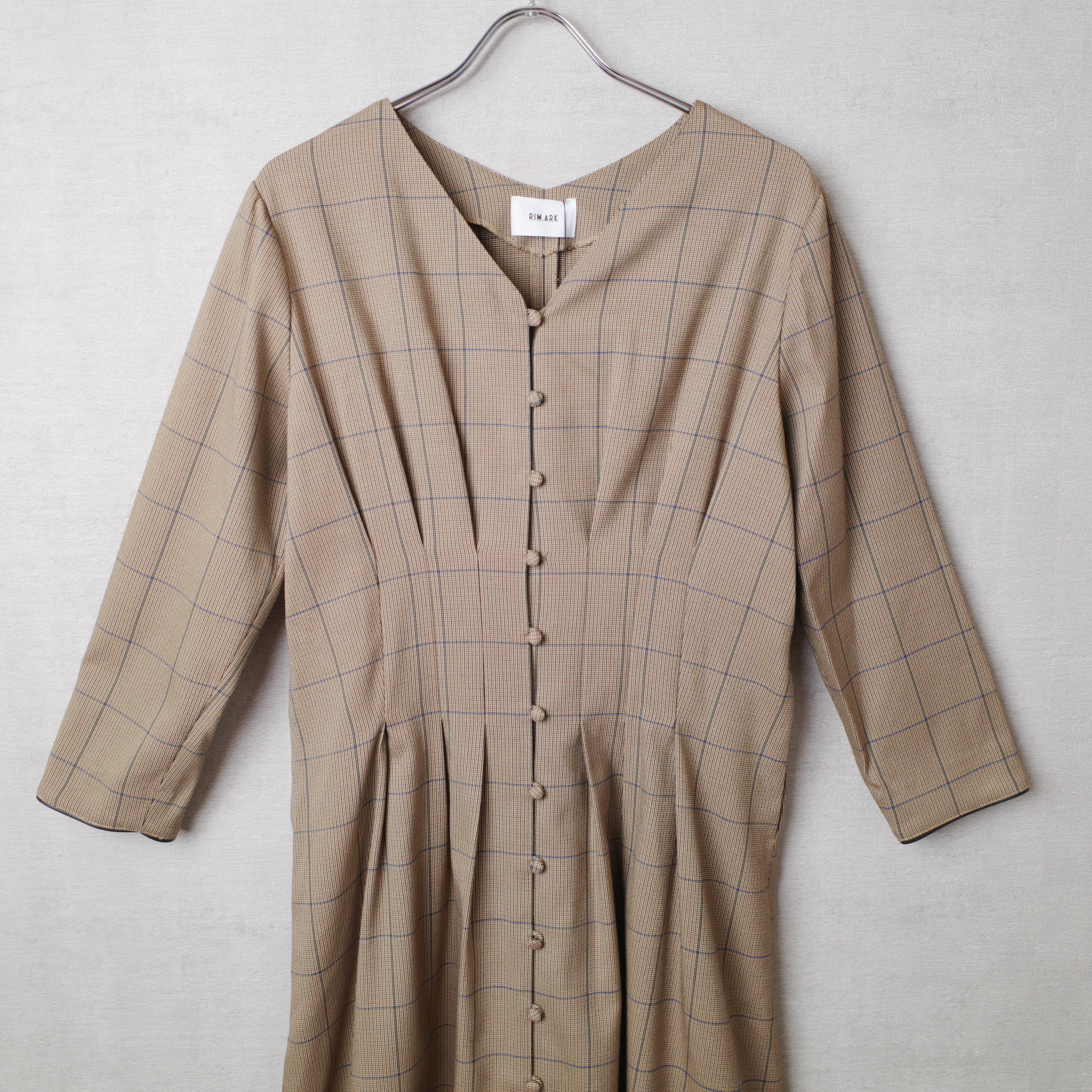 [NEW] RIM･ARK	CHECK LONG SLEEVE ONEPIECE 460CAL33-0530