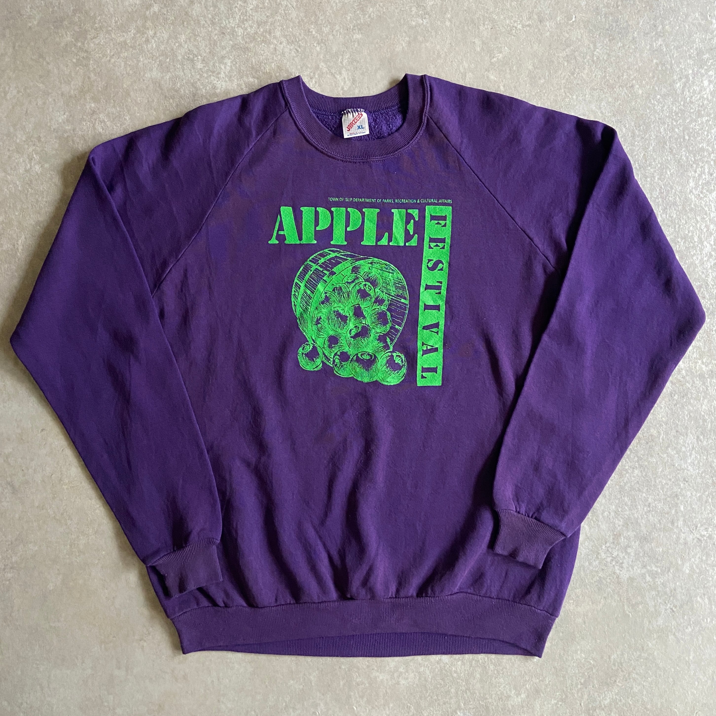 1990s Apple Print Sweat XL Made in USA H719