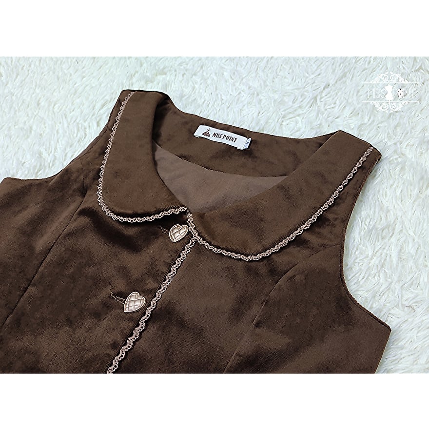 ゴスロリ通販 With U 森ガール ベスト バック編み上げ ベルベット