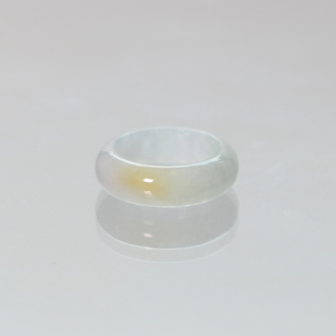 【6.5号】Point yellow 翡翠くり抜き甲丸リング A貨翡翠 jd_rg2393