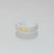 【6.5号】Point yellow 翡翠くり抜き甲丸リング A貨翡翠 jd_rg2393