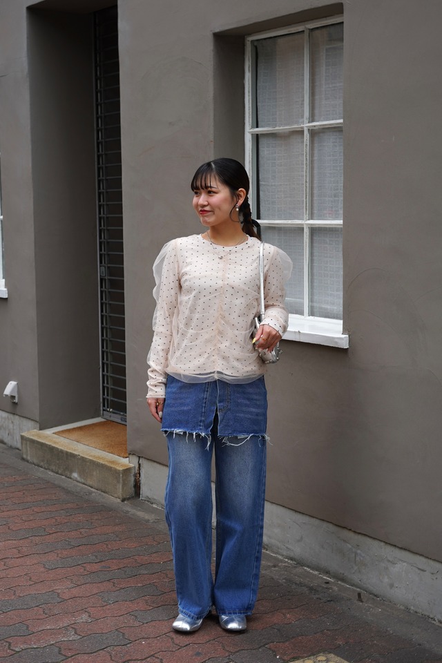 TULLE KASANE LONG SLEEVE CUT SEW