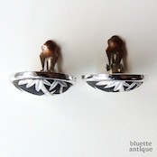 ヴィンテージ トシカネジュエリー 有田焼 竹文様 イヤリング