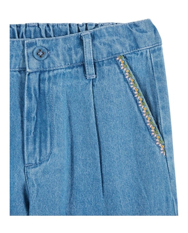 【Emile et Ida】Denim Trousers with Cherry Pockets