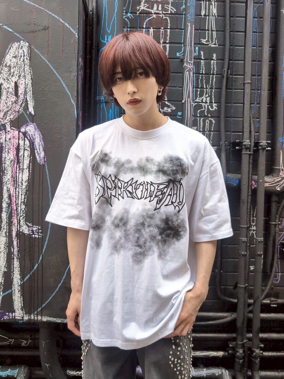 GRANCY】スカルラインストーンデザインtシャツ ブラック M GRANCY