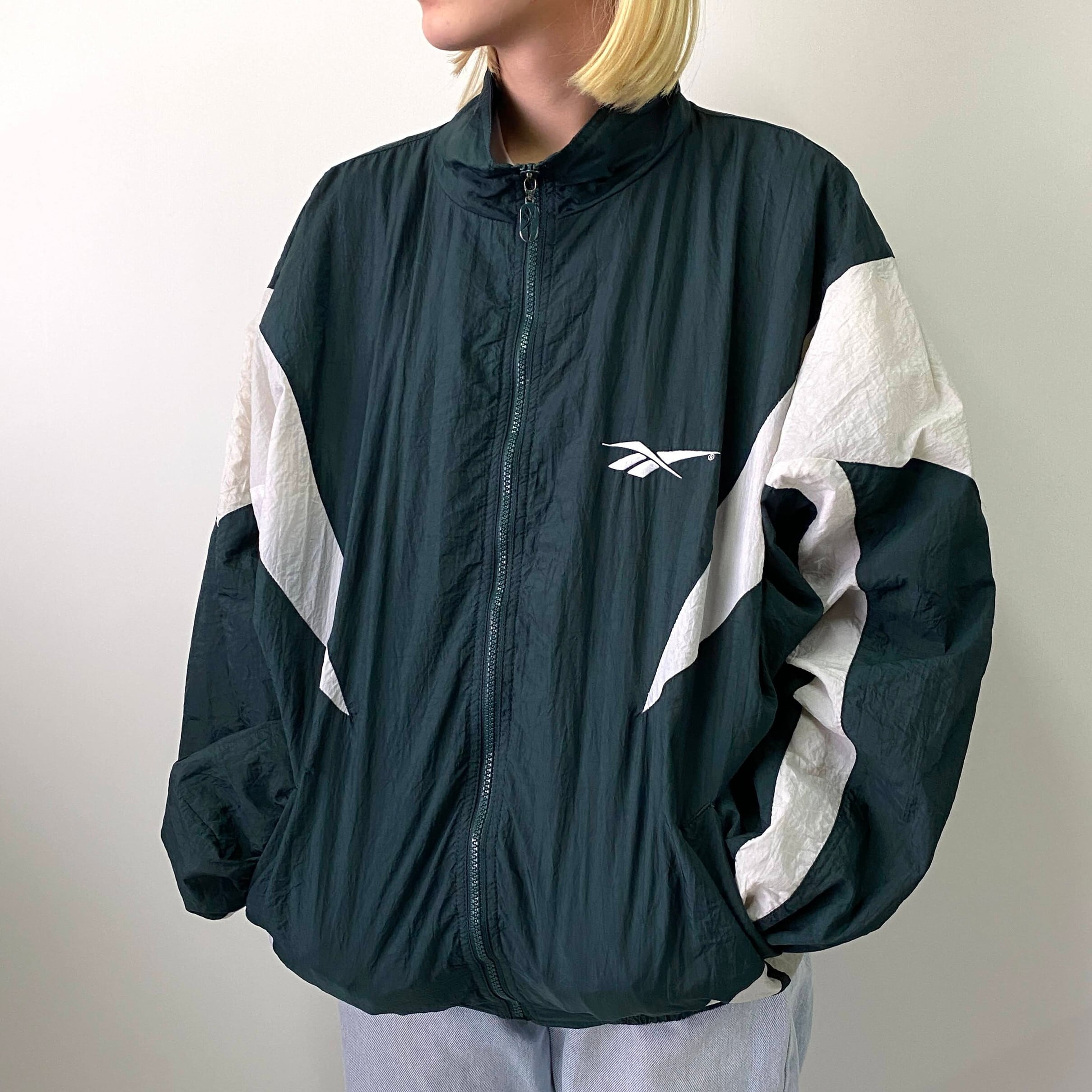 Reebok ハーフジップ ナイロンジャケット　Reebok 90s  M