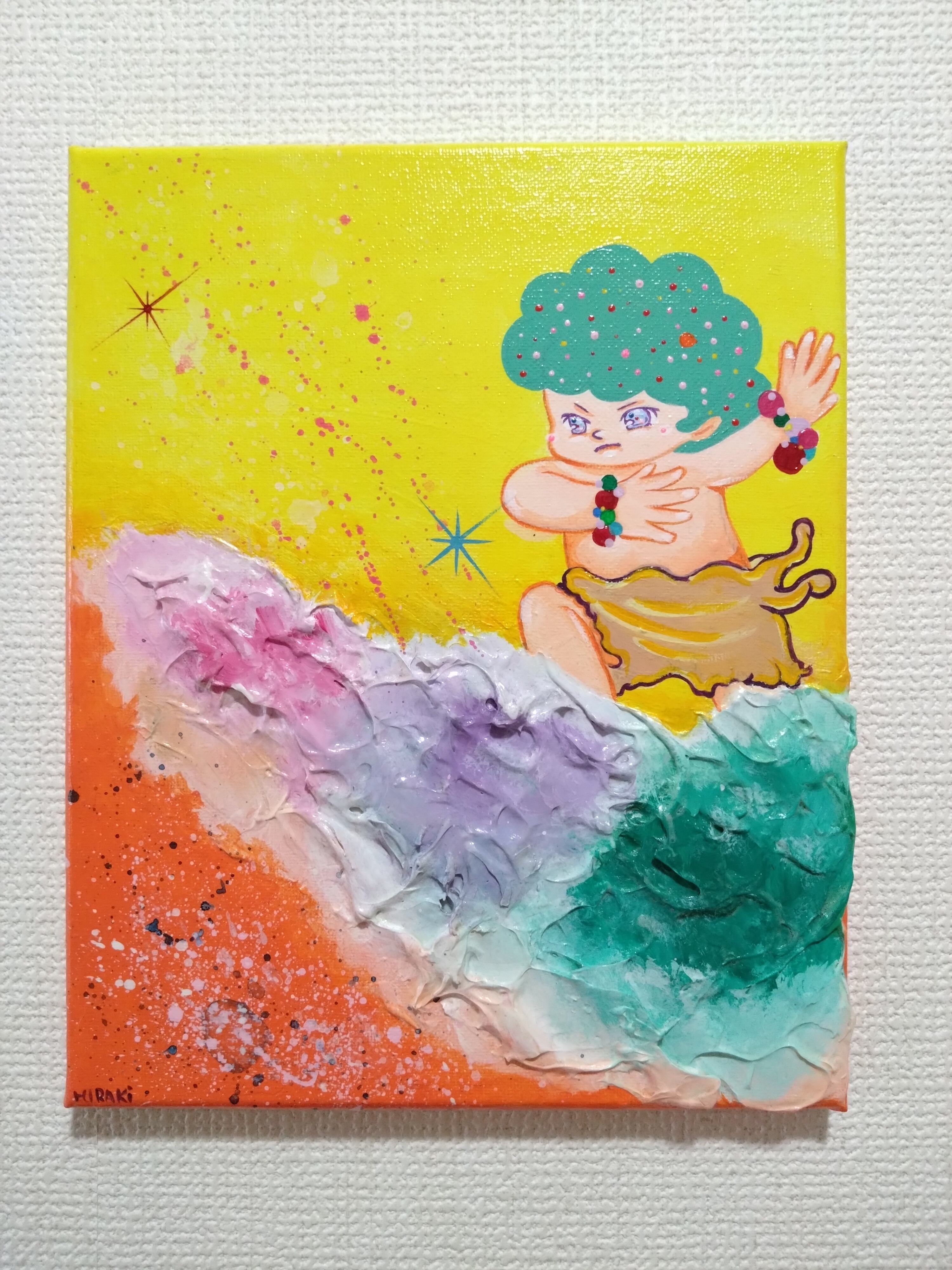 title/イエローサンダー アクリル画 原画 | アトリエ こうのとりのゆめ