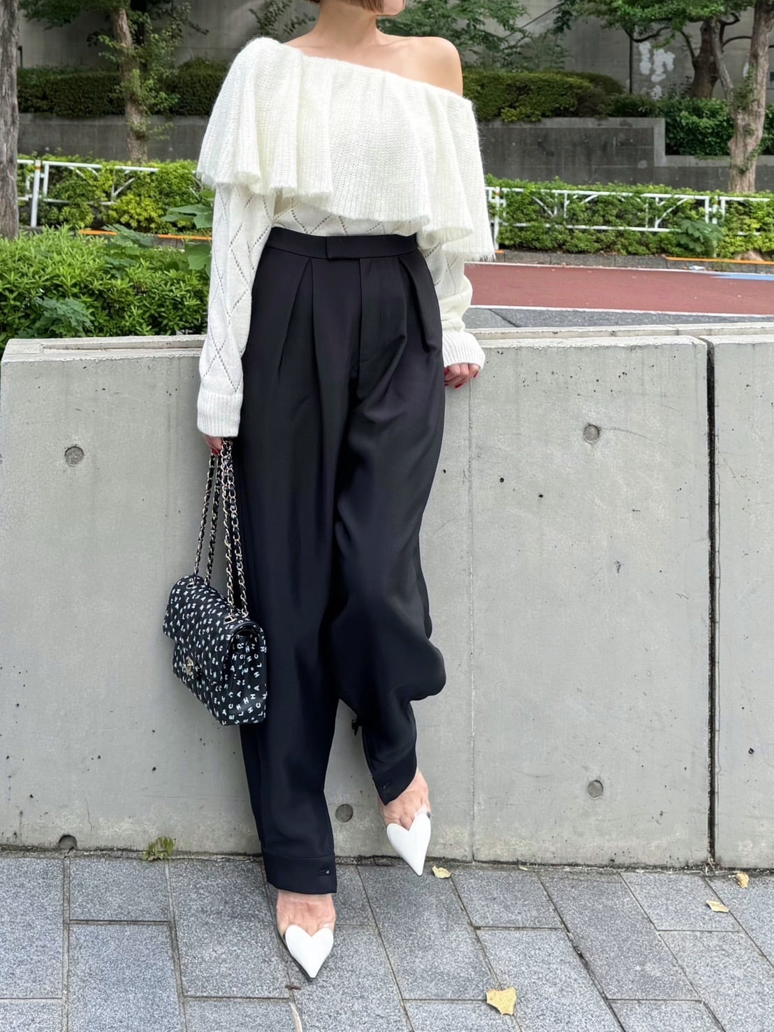 3wayフリルニット Arthur ホワイト | Cygne 