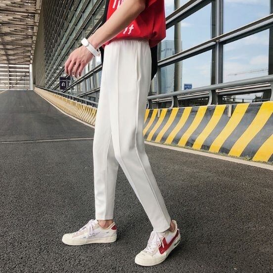 全3色 ストレートパンツ ウエストゴム シンプル ゆったり メンズ