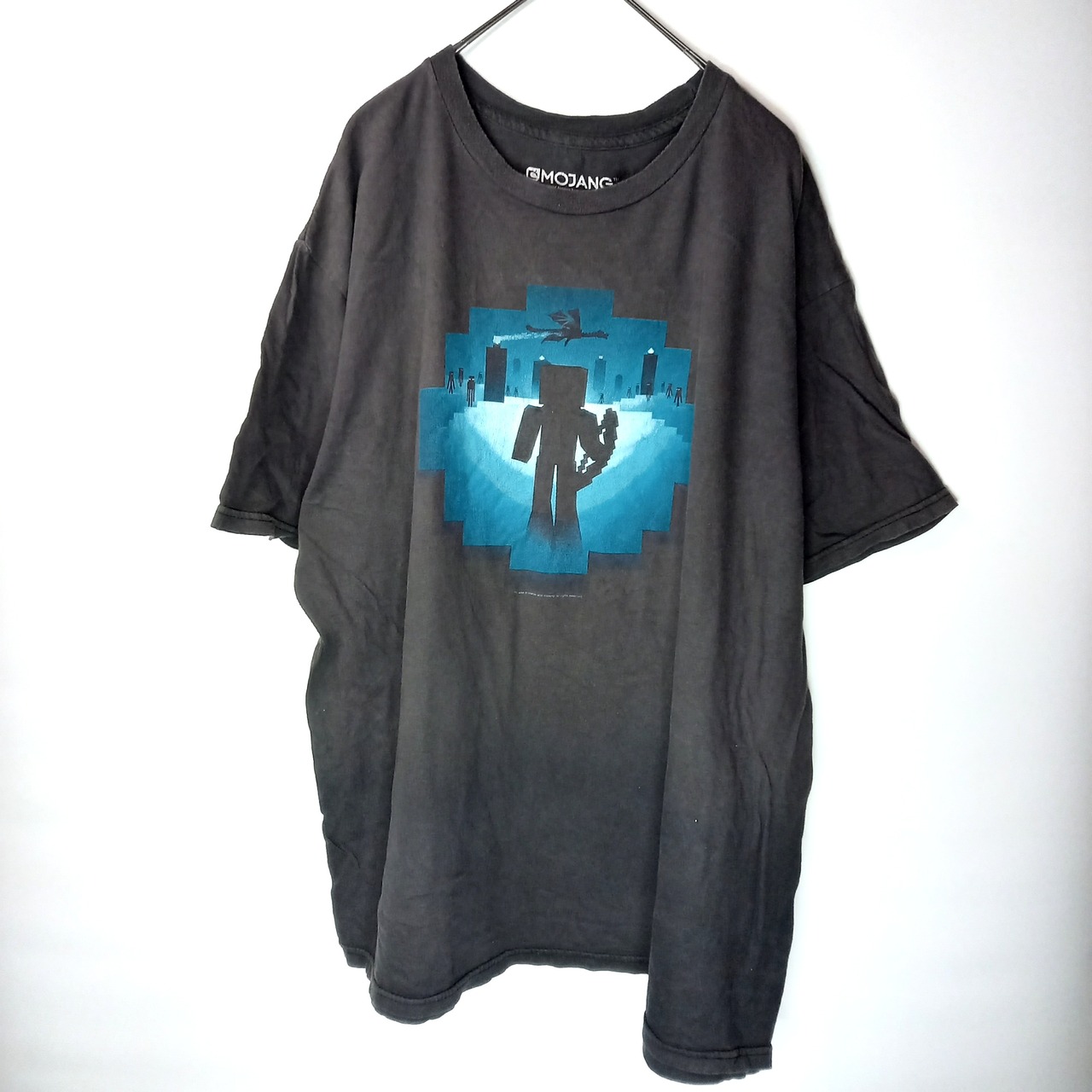 MOJANG　マインクラフト　クルーネック　プリントTシャツ　ブラック　XL