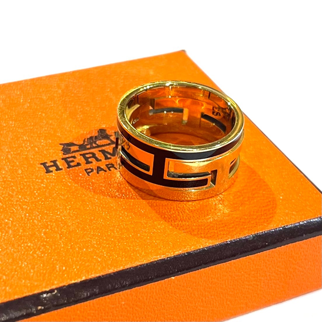 HERMÈS】【13号】2142 クラシック ムーブアッシュ リング 53／SV925