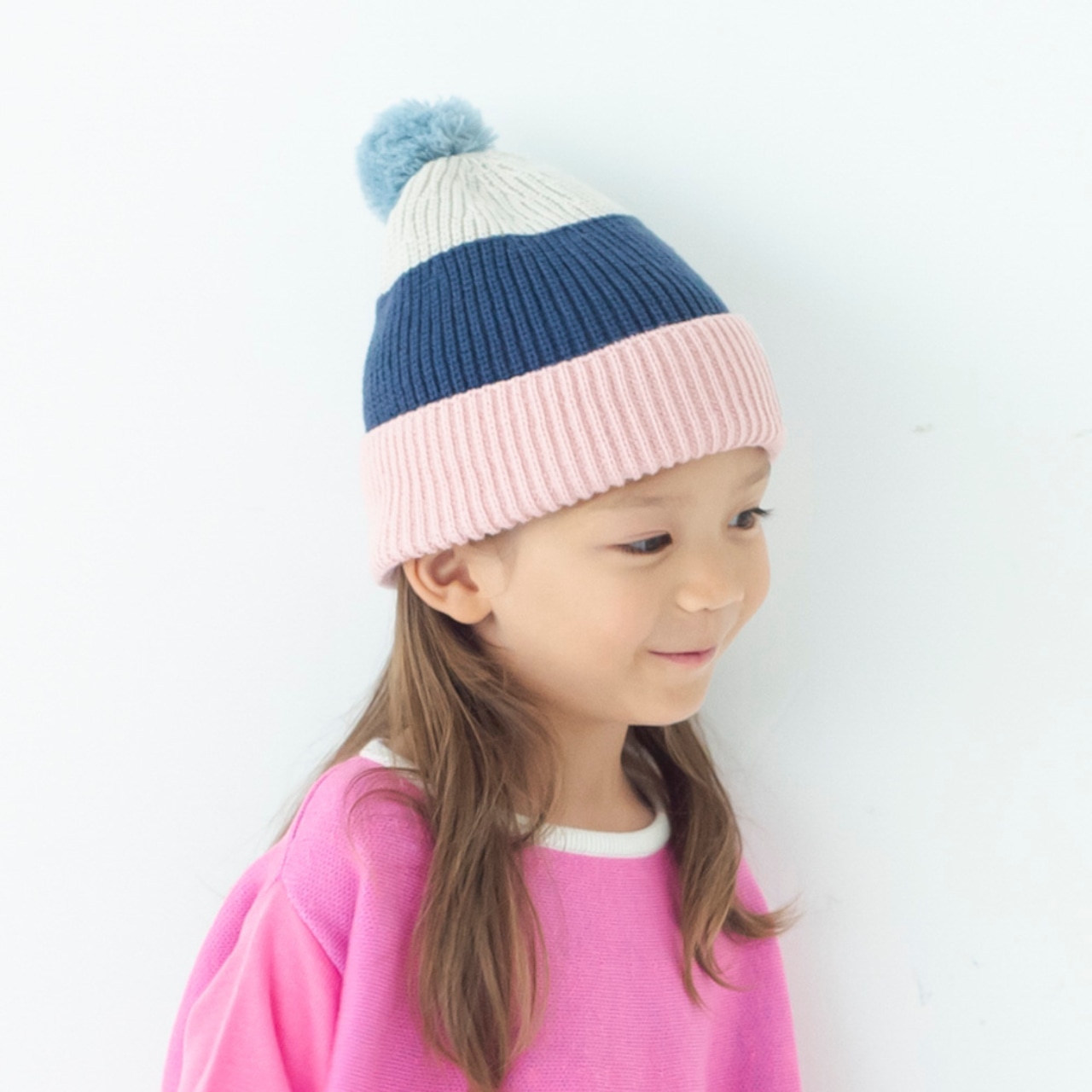 ニットキャップ【マルチピンク】52cm 全3色 推奨年齢3歳〜7歳