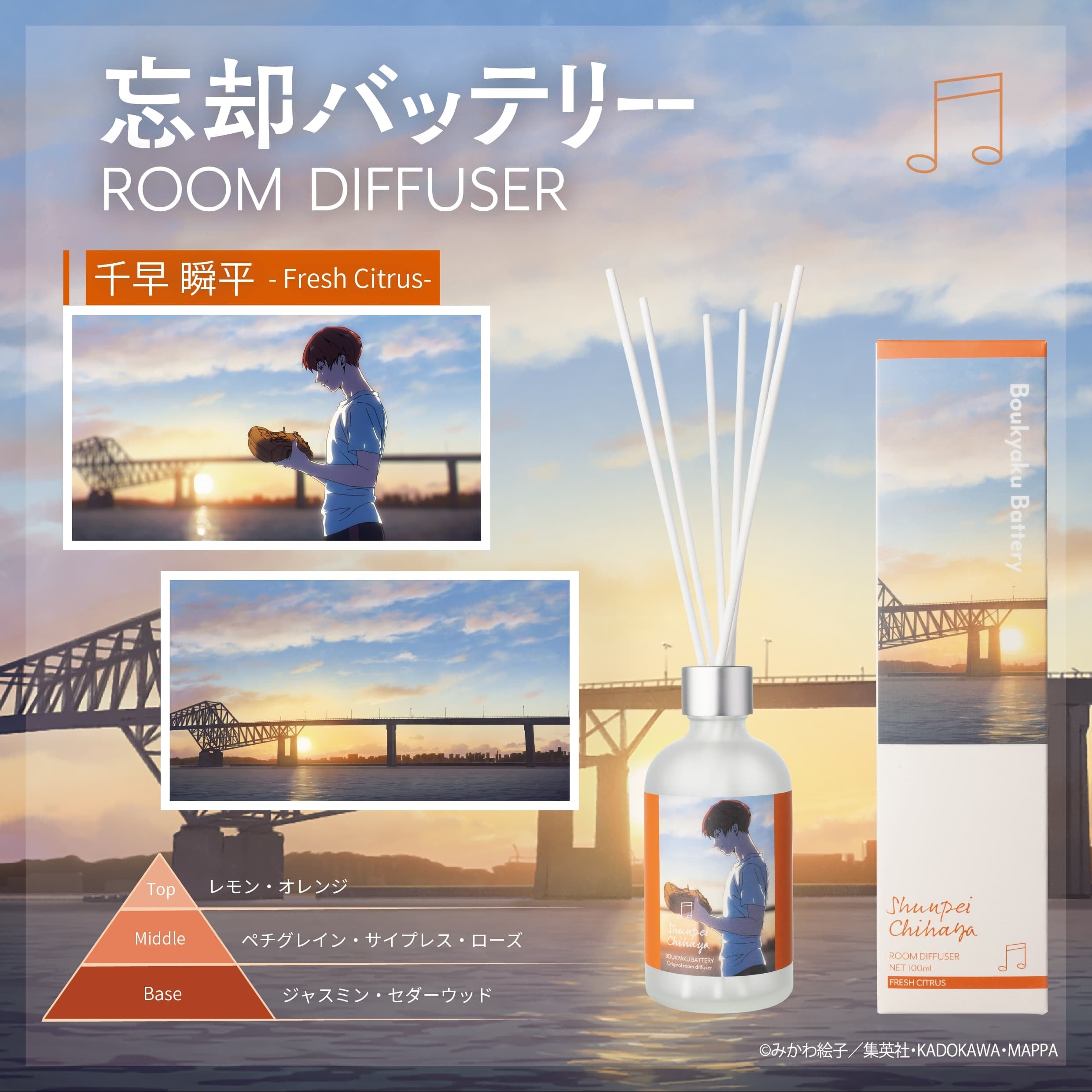 忘却バッテリー』ルームディフューザー 清峰 葉流火～アクアシトラス