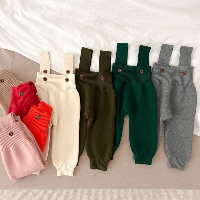 ベビー 冬新作 ふわふわニットサロペット