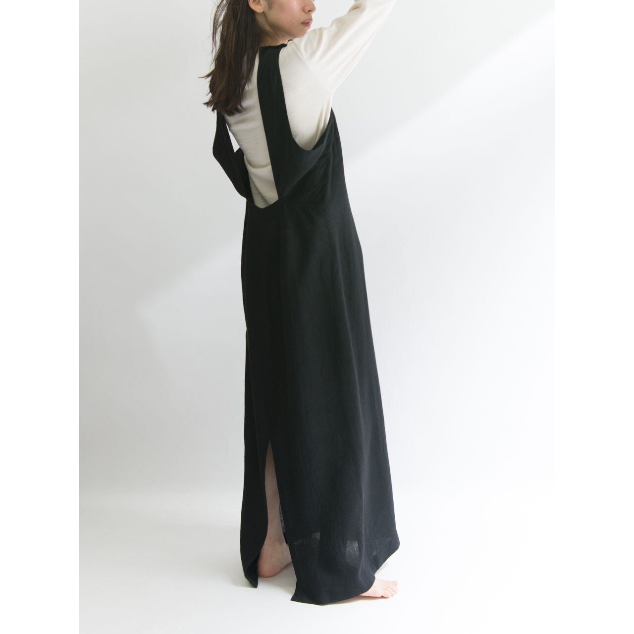 【Unknown brand】Linen-viscose maxi length sleeveless one-piece（リネン/ヴィスコース マキシ丈ワンピース）4a
