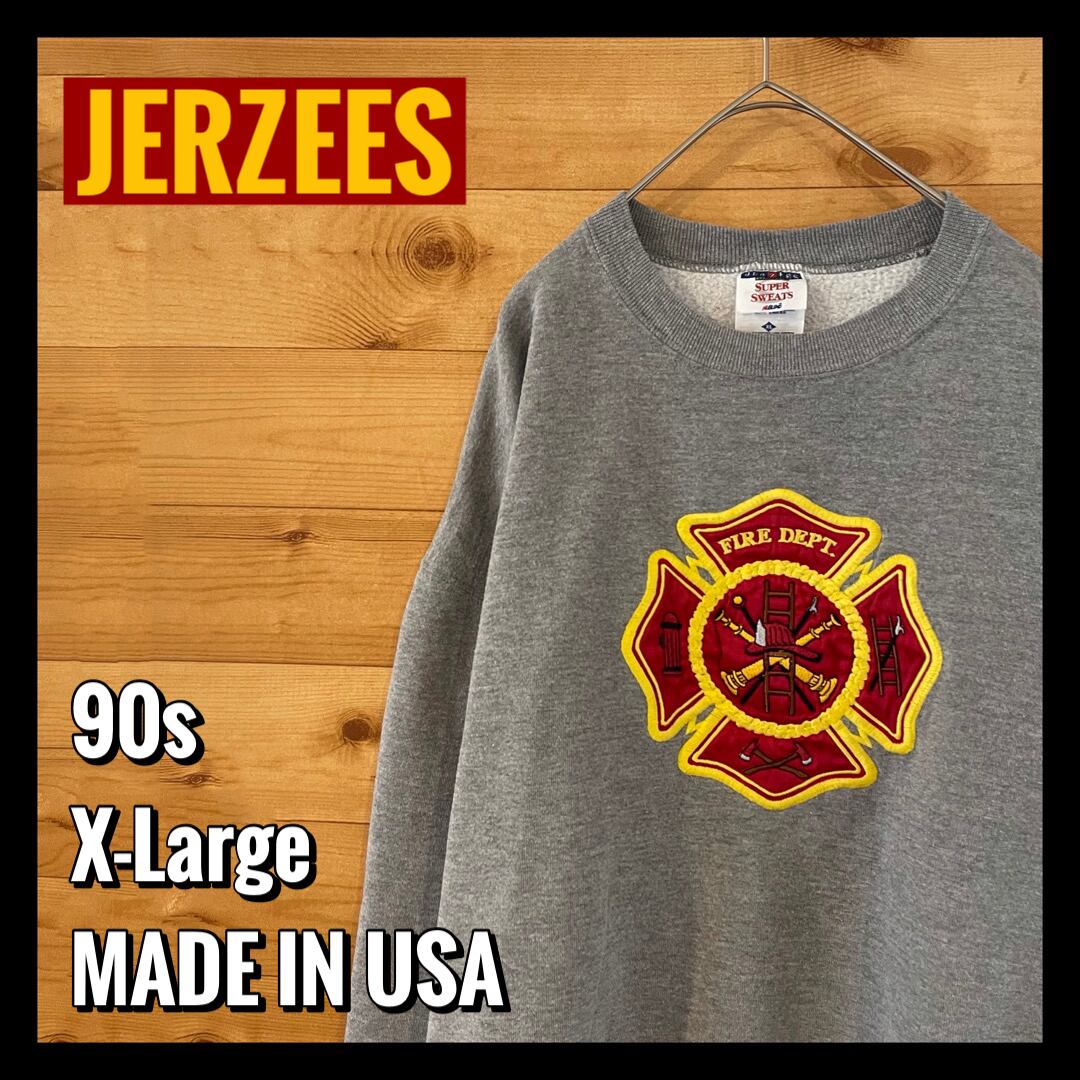 JERZEES】90s USA製 刺繍 プリント XL スウェット トレーナー アメリカ