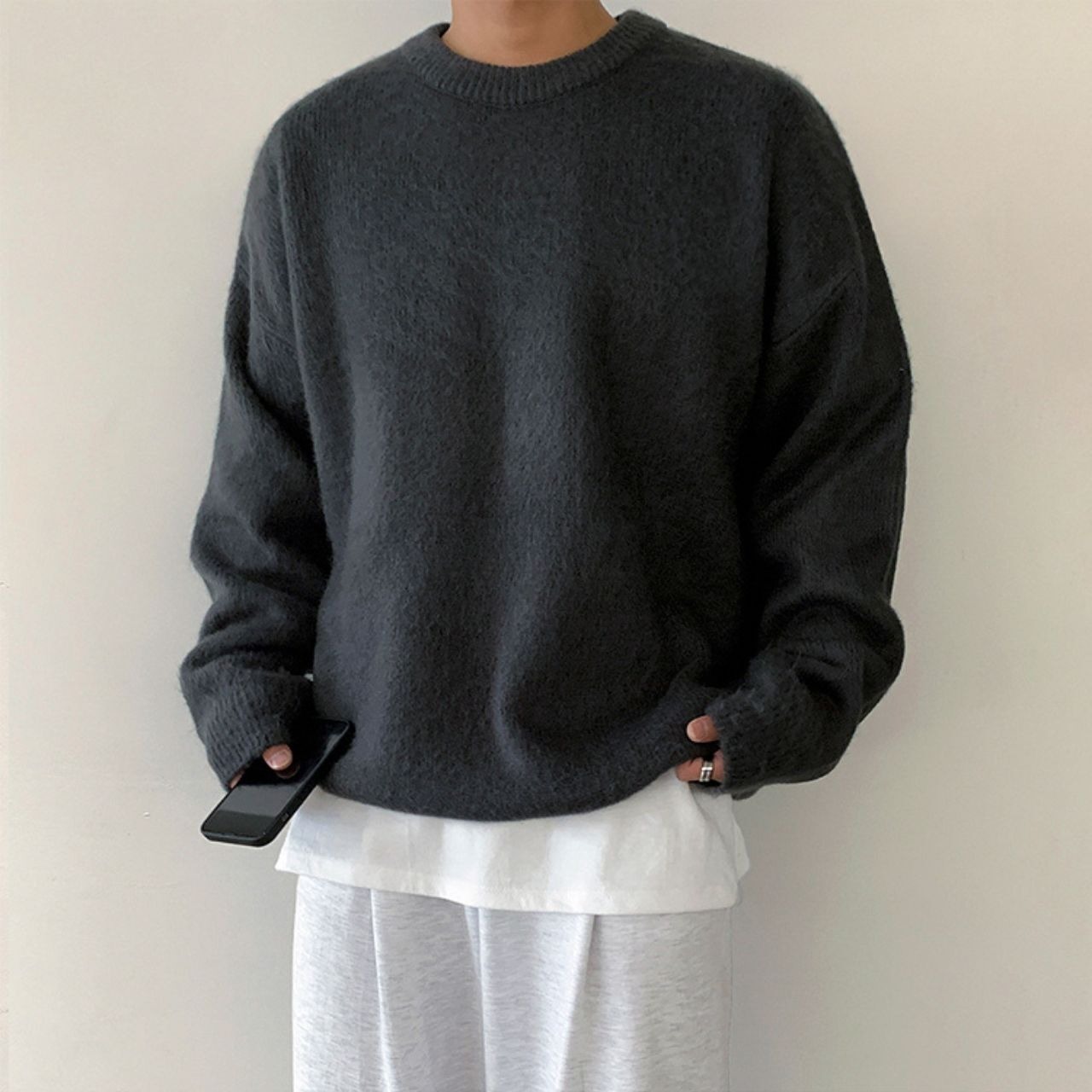 シンプルラウンドネックニット　MT0080360