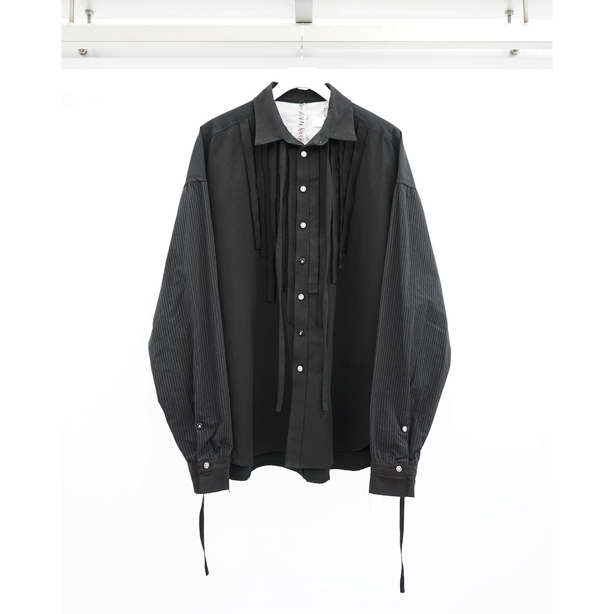 DUELLUM] (デュエラム) DUE-VⅢ-085-SHT PATCHED SHIRT (BLACK×RED 