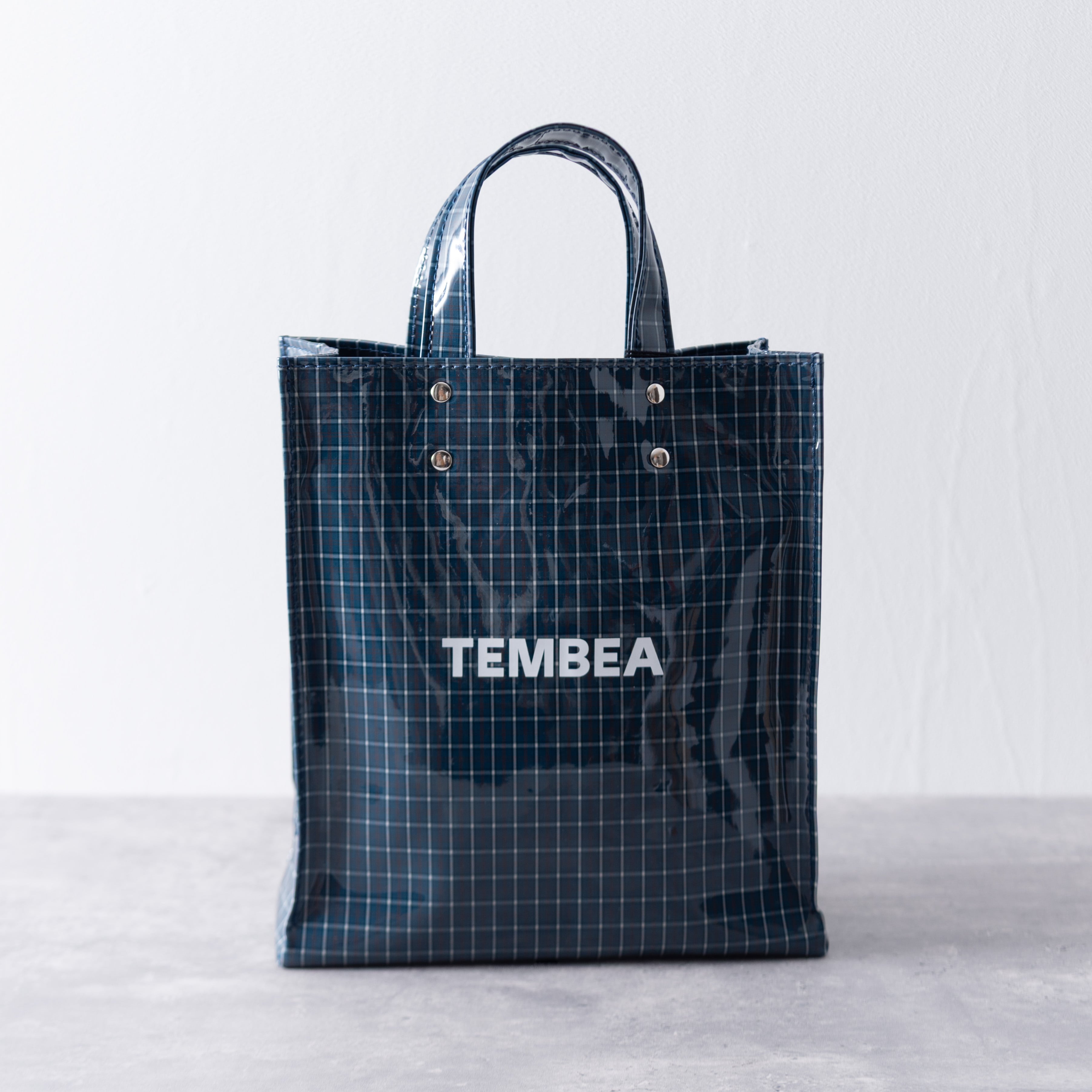 TEMBEA│PAPER TOTE SMALL | CHECK BLUE｜テンベア｜ペーパートート