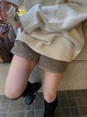 weave piping wool short pants