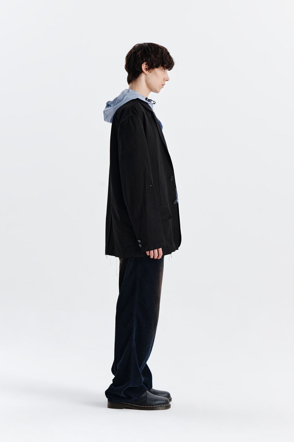 Matin Kim] ROUGH DETAIL SINGLE JACKET FOR MEN IN BLACK 正規品 韓国