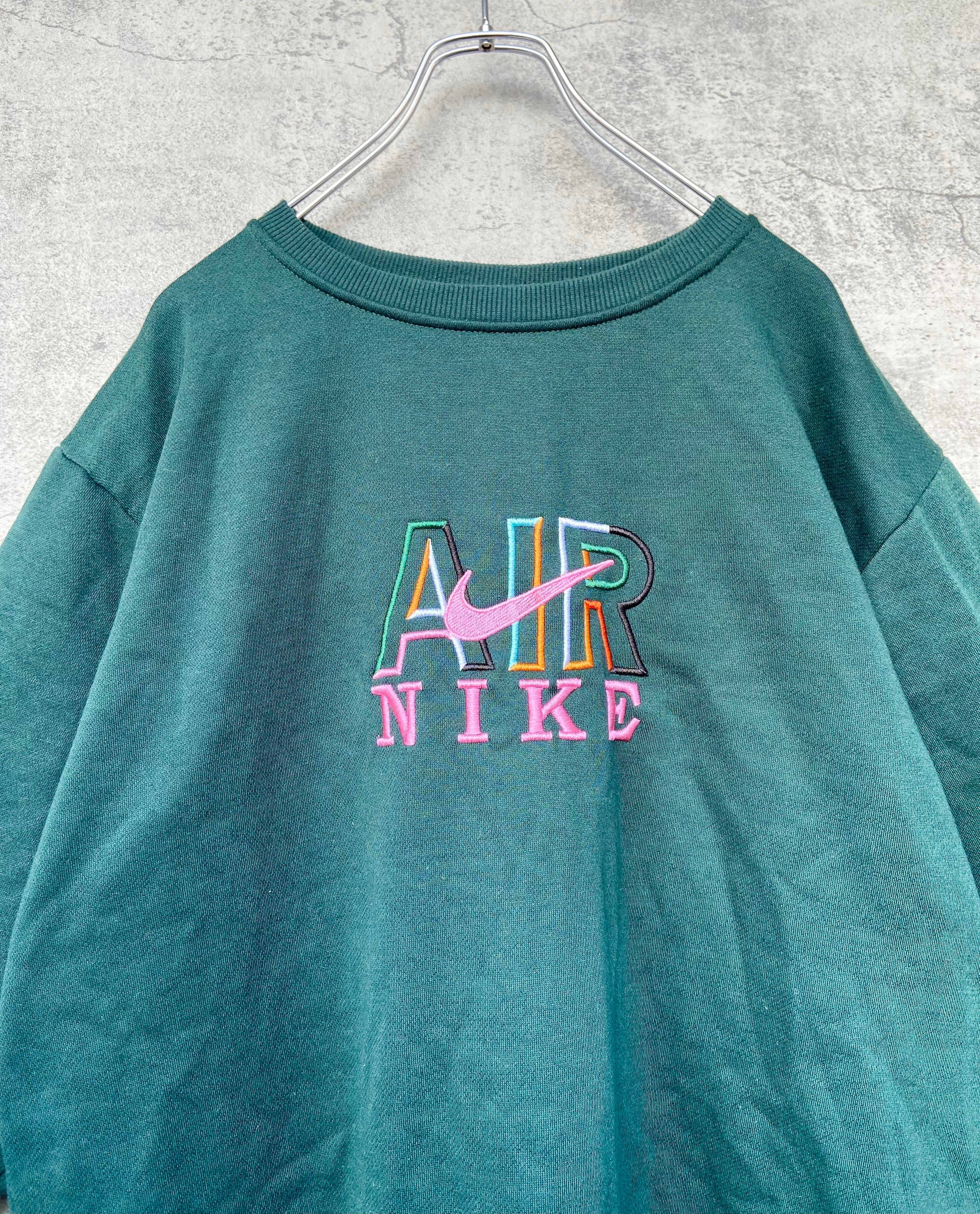 USA製 90s NIKE ナイキ スウェット 刺繍ロゴ 緑 オーバーサイズ vintage トレーナー | 【古着  らくふる】ビンテージ&リメイク専門のオンライン古着SHOP powered by BASE