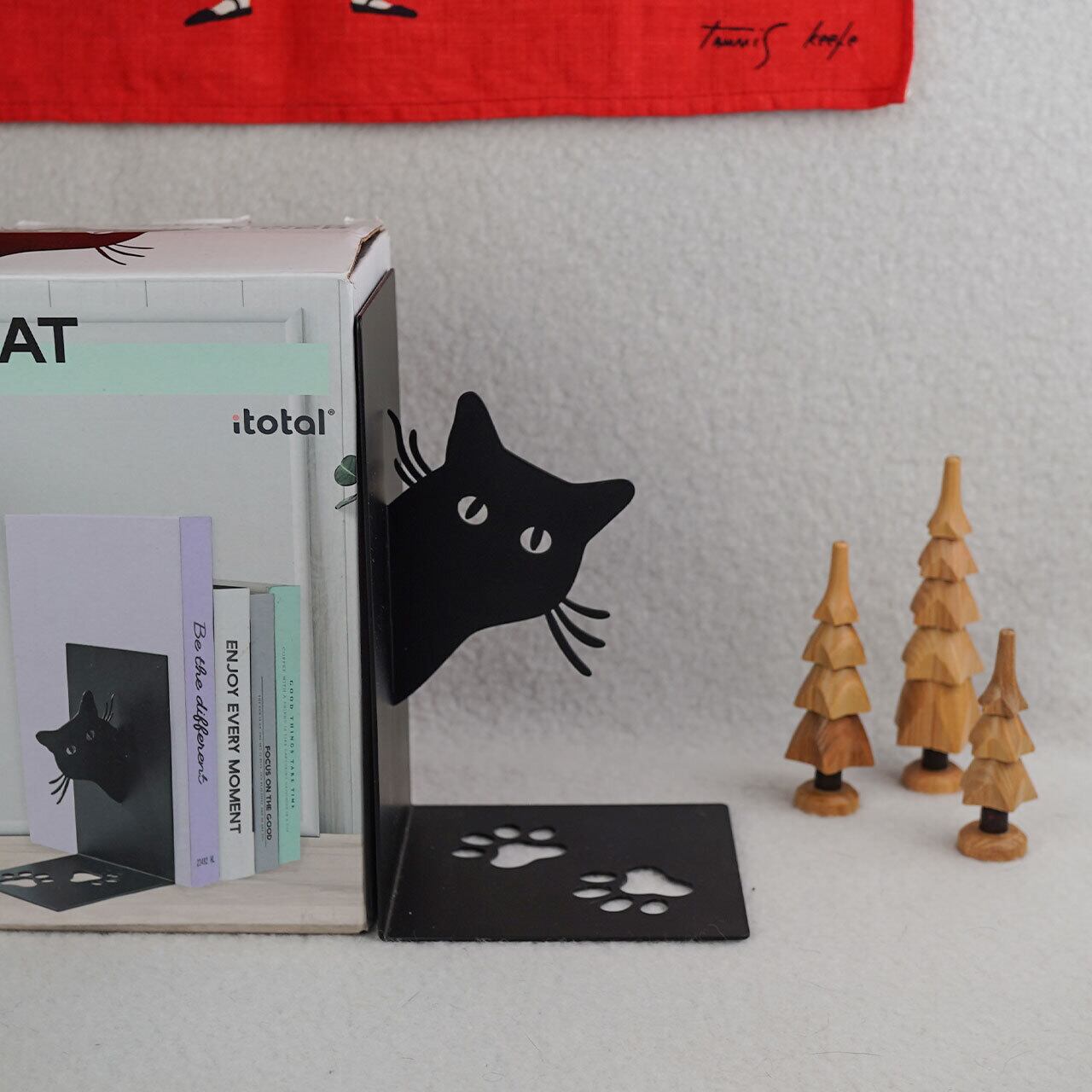 Xmas Marché】黒猫のブックエンド【12/13以降の発送となります