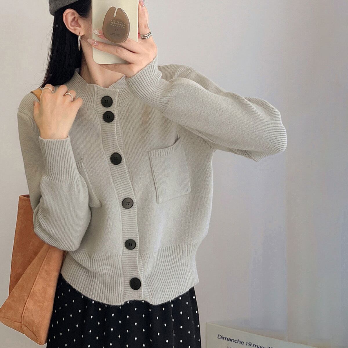 ニット カーディガン ショート丈 レディース 秋冬 韓国 シンプル おしゃれ きれいめ 大人 カジュアル 羽織り ライトアウター トップス ニットカーデ 大人可愛い 大人女子