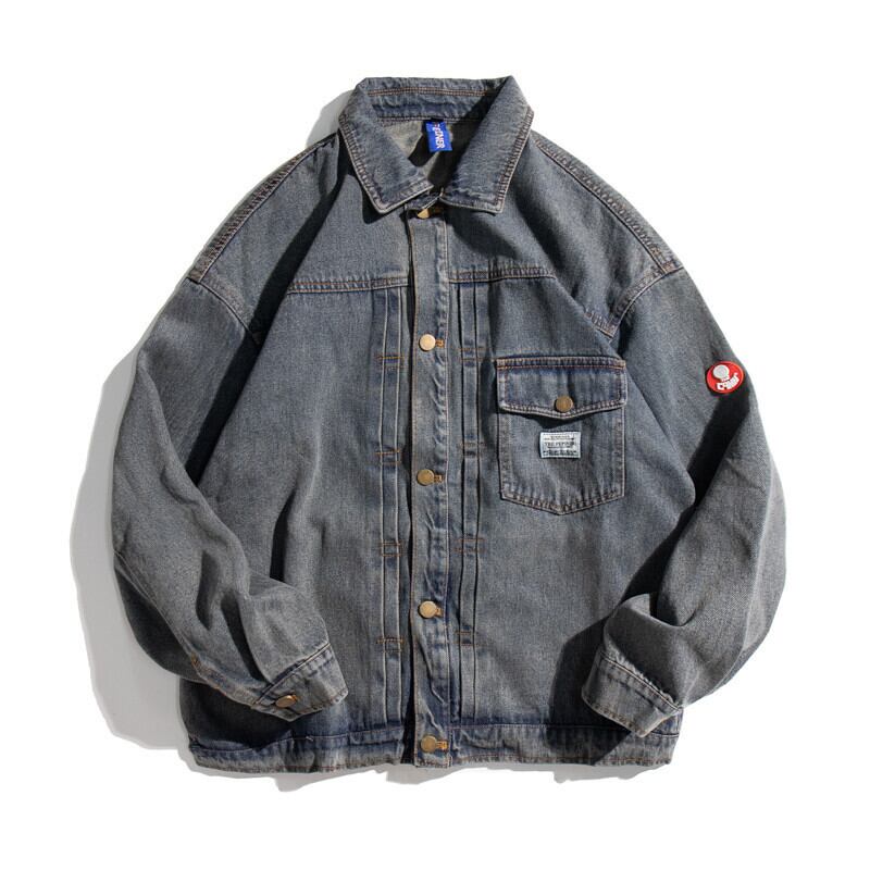 【新作】【送料無料】 Yidao Vintage 20 Fall Old Denim Jacket ese Retro Loose LapelCardigan長袖ジャケットメンズ-Alibaba ロング レトロ カーディガン ビンテージ hip6-161155052343341