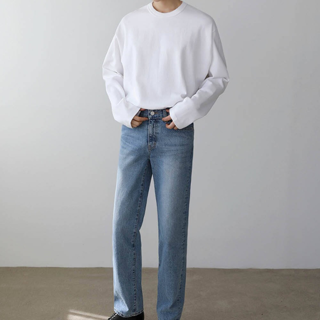 ベーシックラウンドネック薄手ロングTシャツ　MT0080054