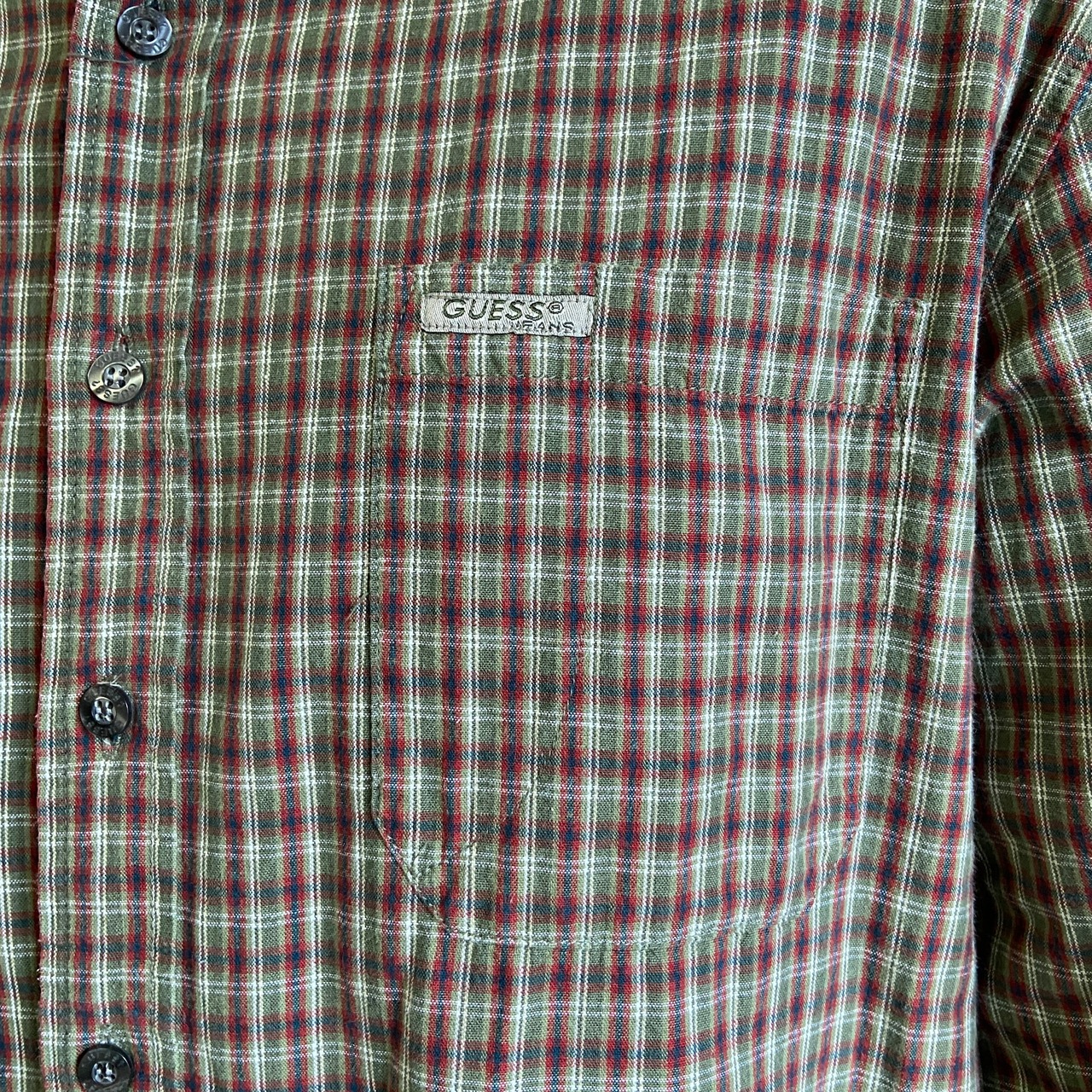 ビッグサイズ 90年代 GUESS JEANS ゲス チェックシャツ メンズ2XL 古着 