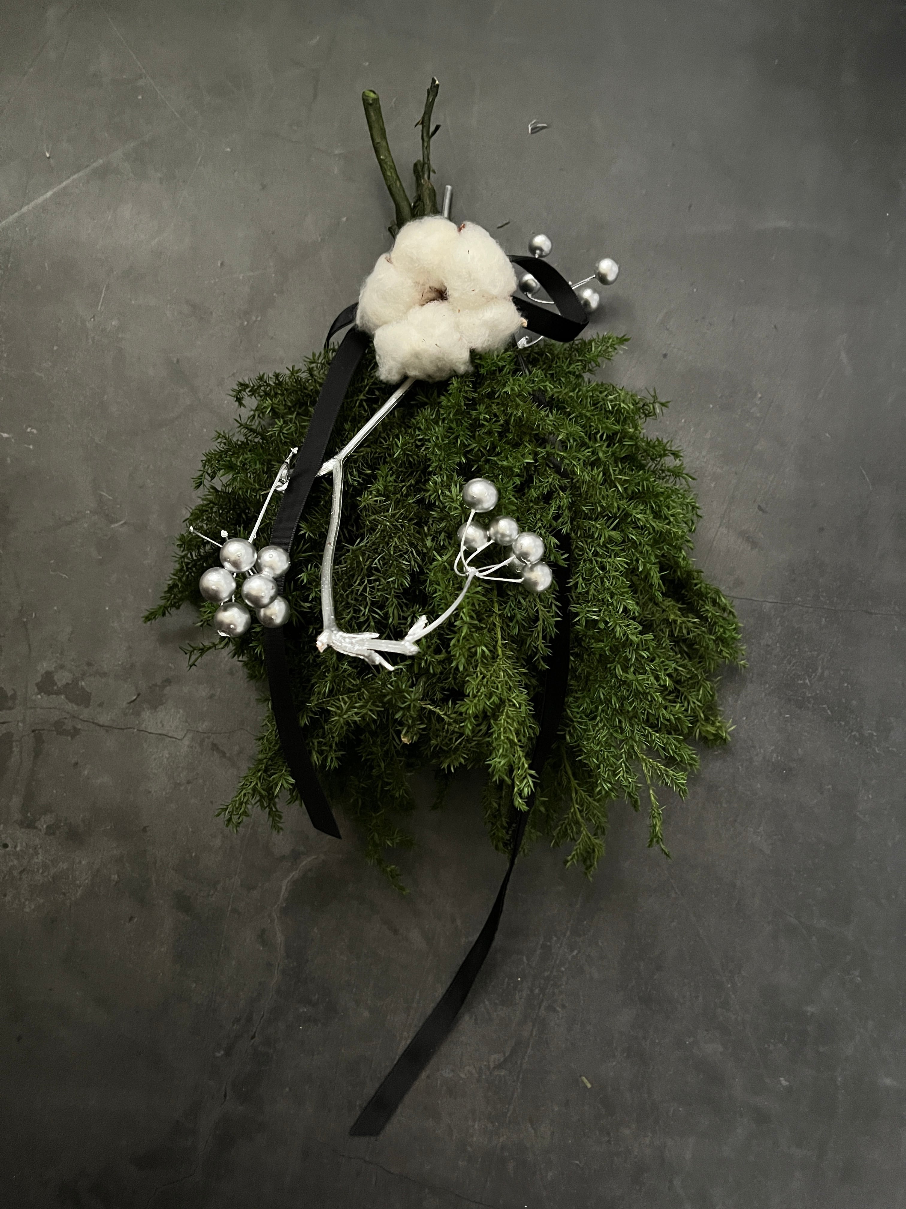 クリスマス スワッグ ヒムロスギ コットンフラワー herbier noël swag tree cotton