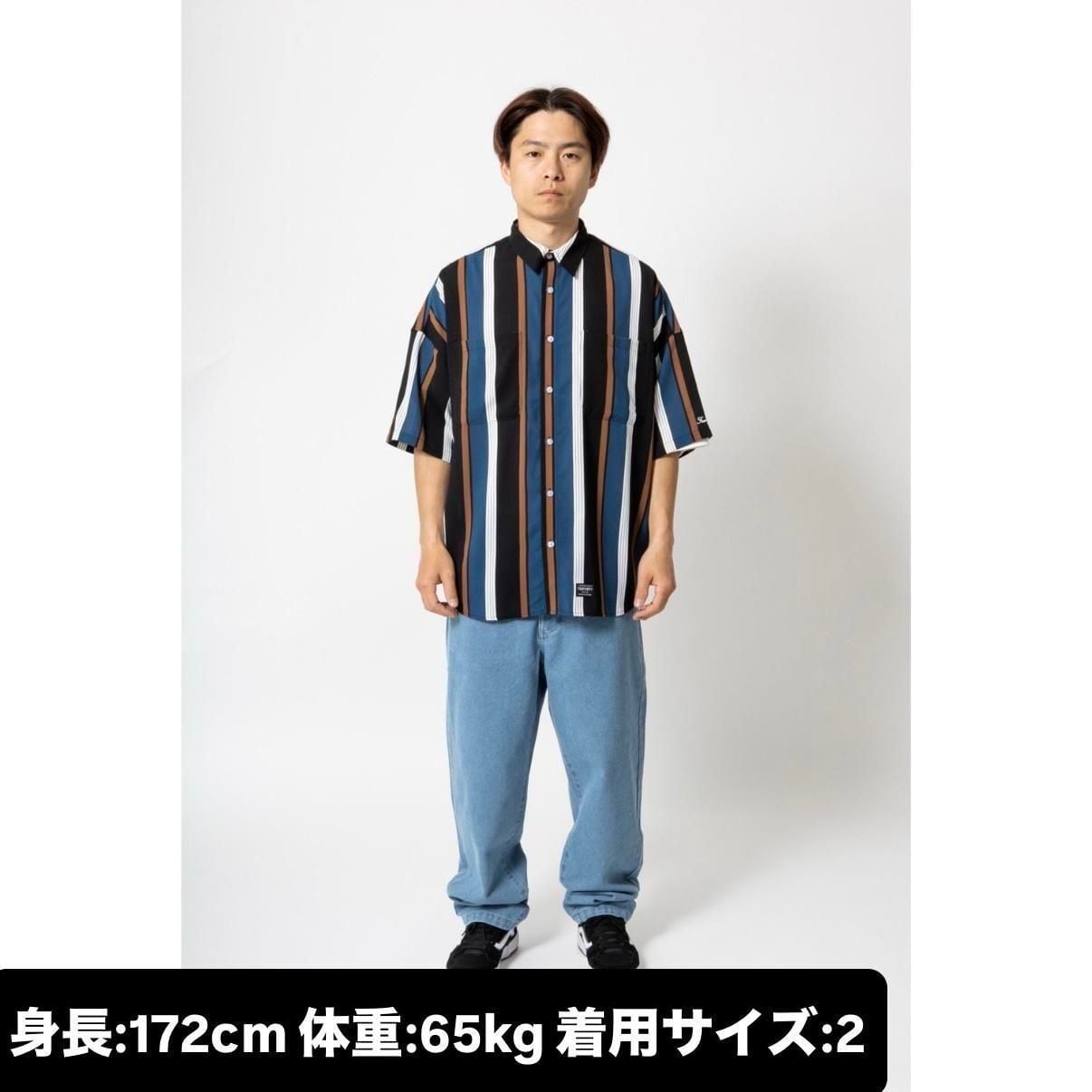 fourthirty】S/S STRIPE BIG SHIRT [ショートスリーブ ストライプ
